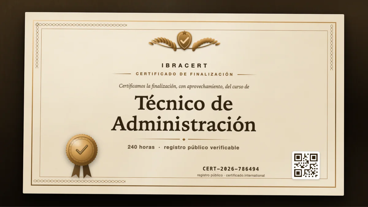 Portada del curso Técnico de Administración
