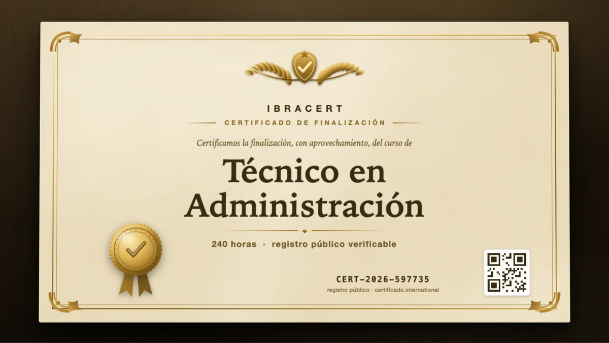 Portada del curso Técnico en Administración