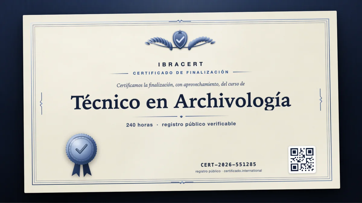 Portada del curso Técnico en Archivología