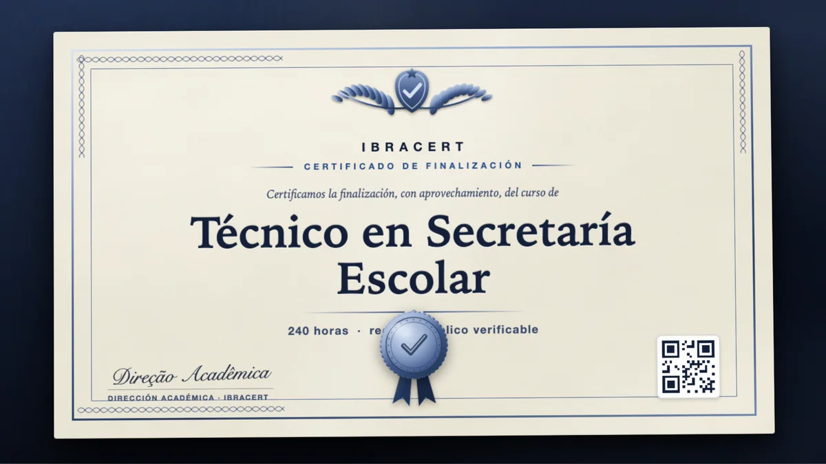 Portada del curso Técnico en Secretaría Escolar