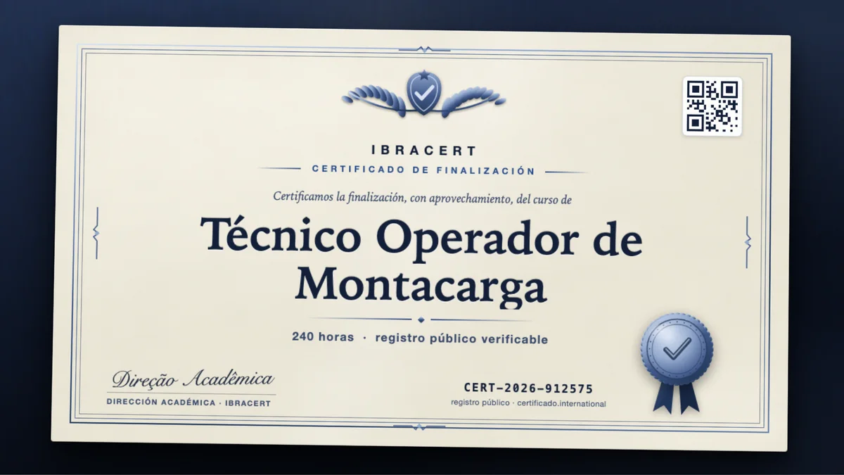 Portada del curso Técnico Operador de Montacarga