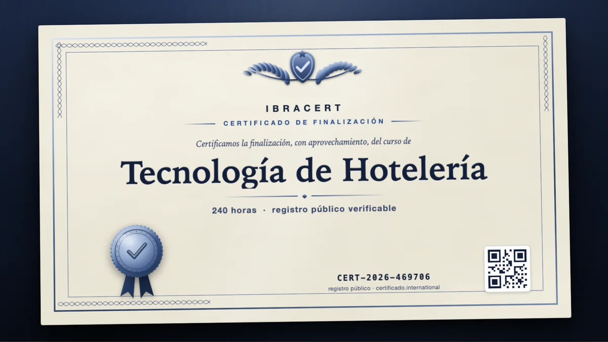 Portada del curso Tecnología de Hotelería