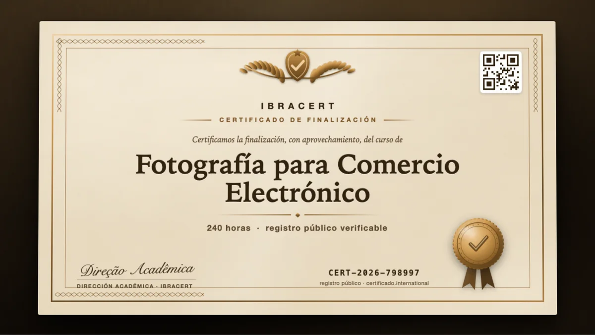 Portada del curso Fotografía para Comercio Electrónico