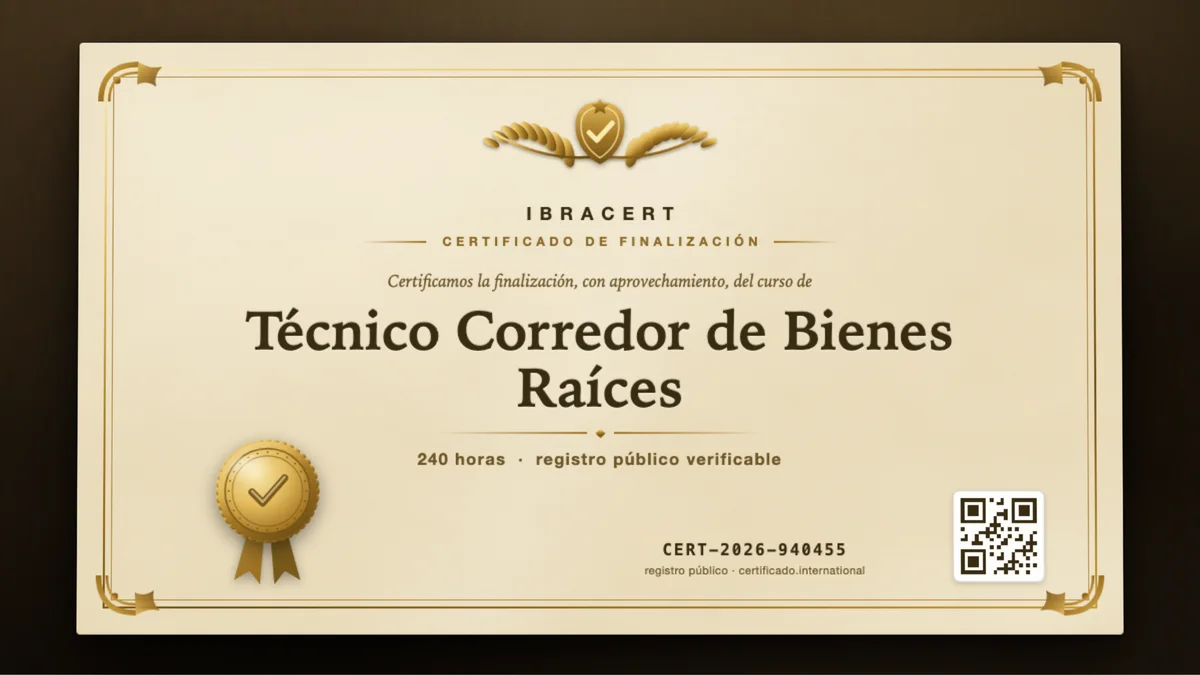 Portada del curso Técnico Corredor de Bienes Raíces