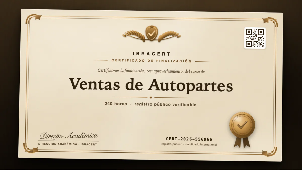 Portada del curso Ventas de Autopartes