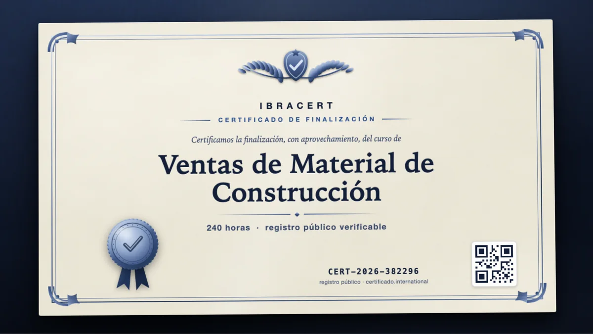 Portada del curso Ventas de Material de Construcción