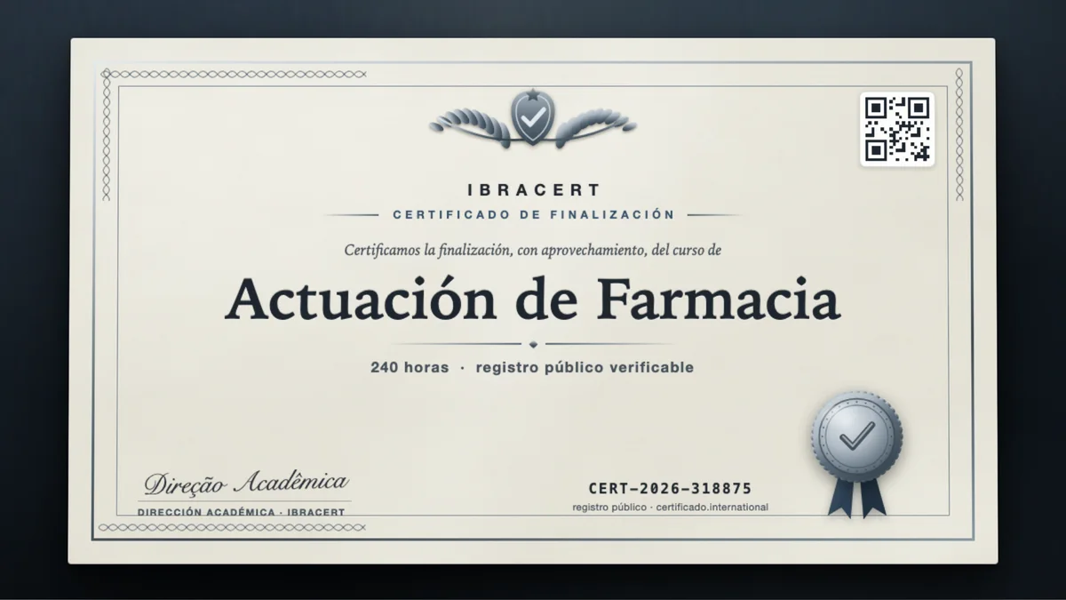 Portada del curso Actuación de Farmacia