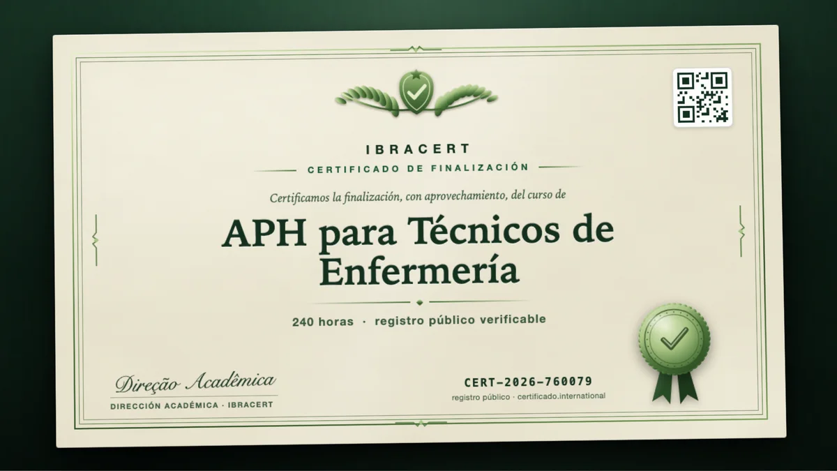 Portada del curso APH para Técnicos de Enfermería