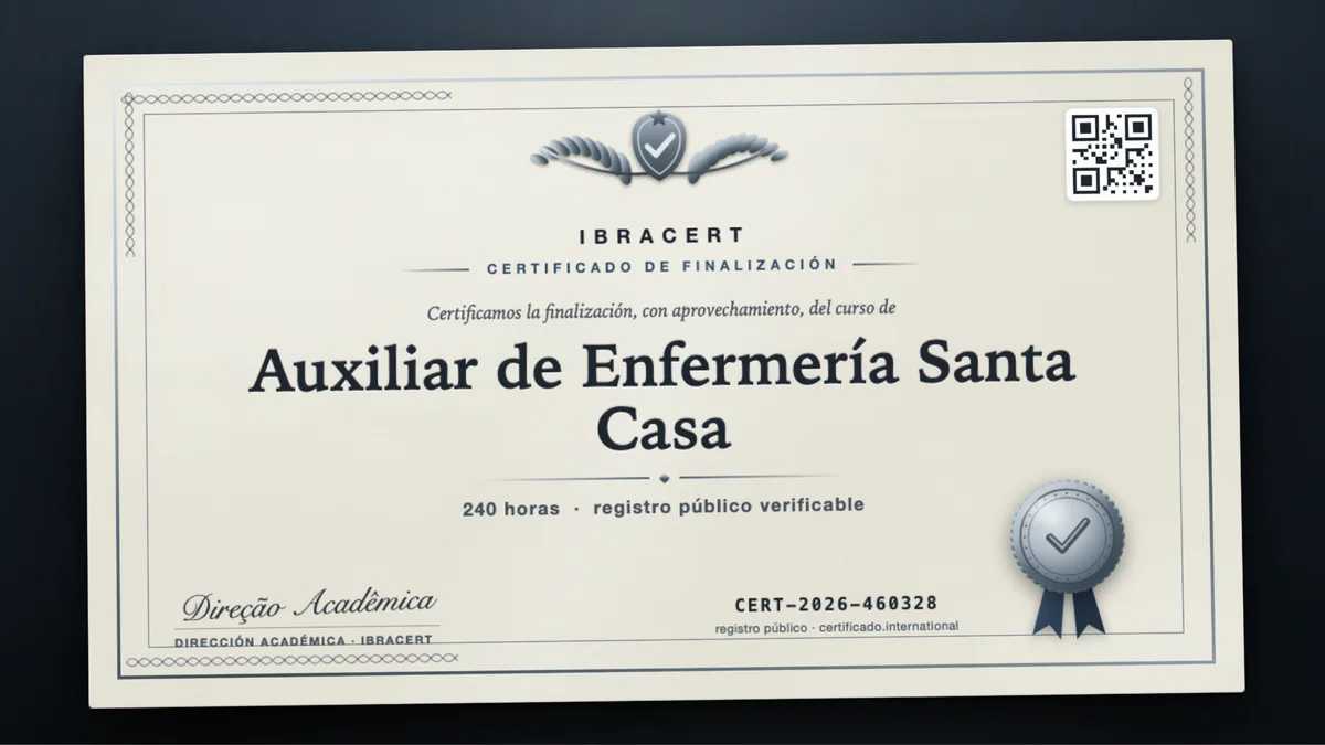 Portada del curso Auxiliar de Enfermería Santa Casa