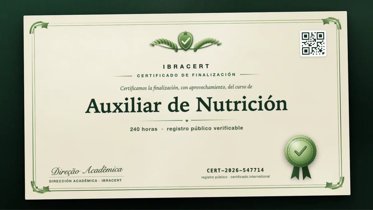 Portada del curso Auxiliar de Nutrición