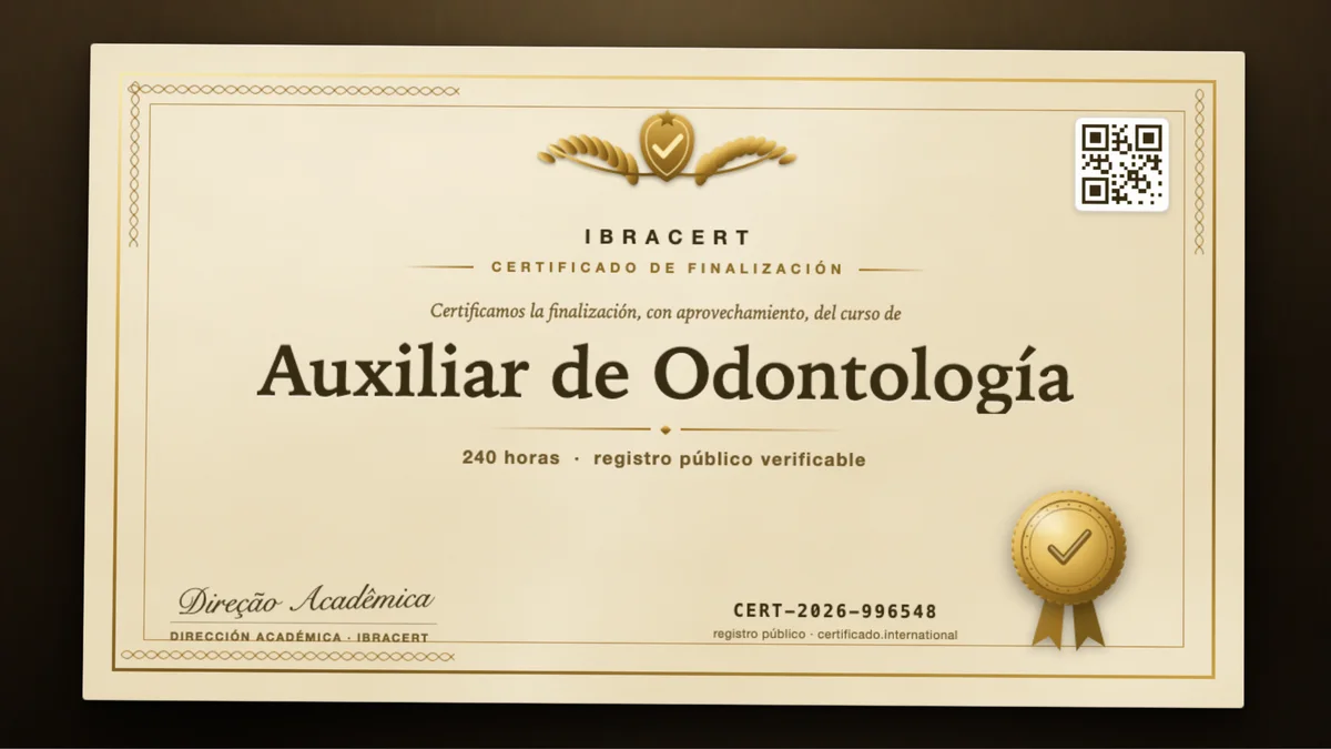 Portada del curso Auxiliar de Odontología