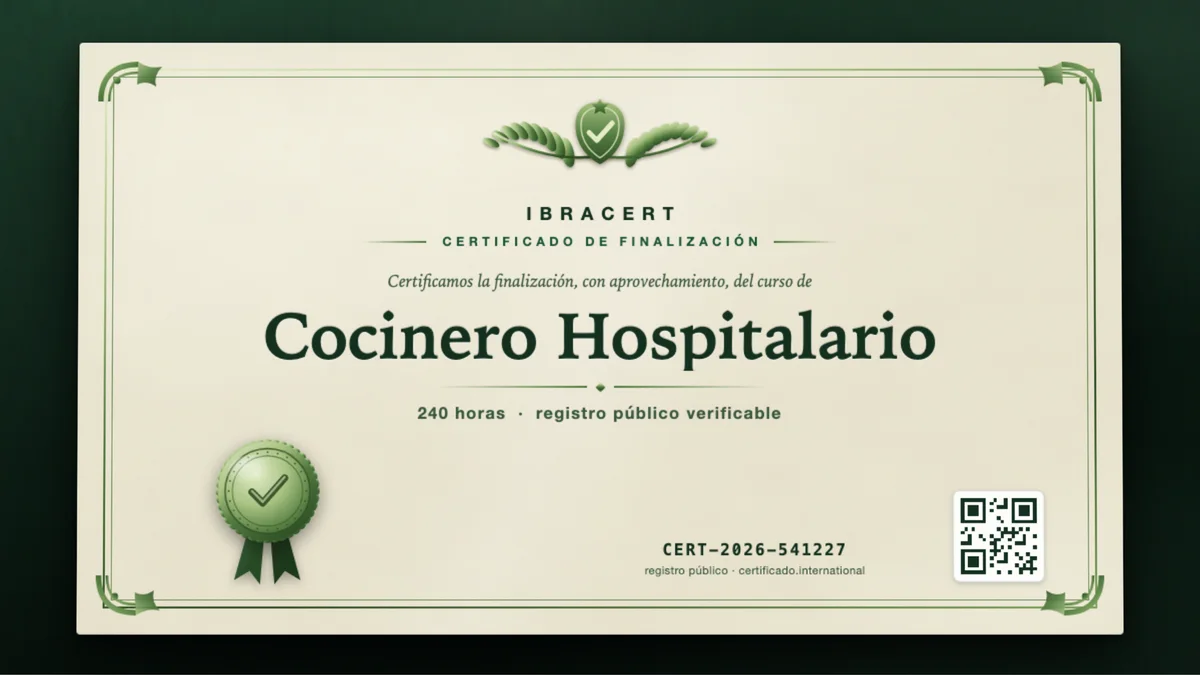 Portada del curso Cocinero Hospitalario