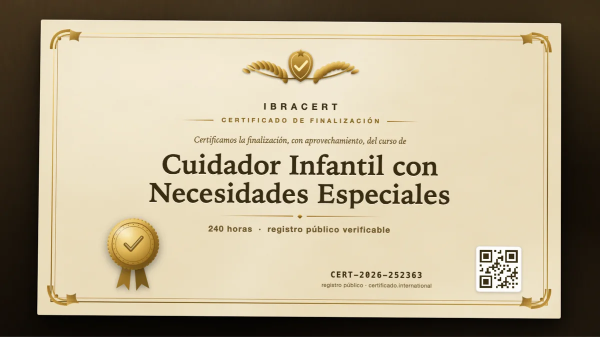 Portada del curso Cuidador Infantil con Necesidades Especiales