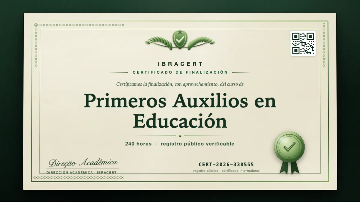 Portada del curso Primeros Auxilios en Educación