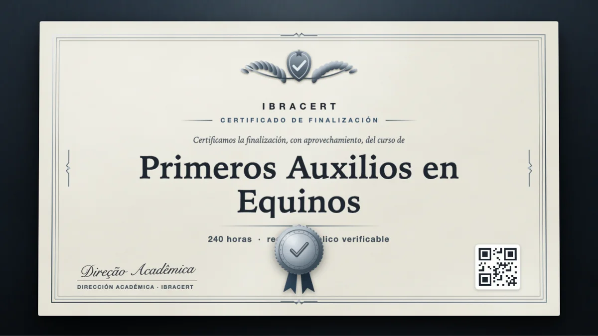 Portada del curso Primeros Auxilios en Equinos