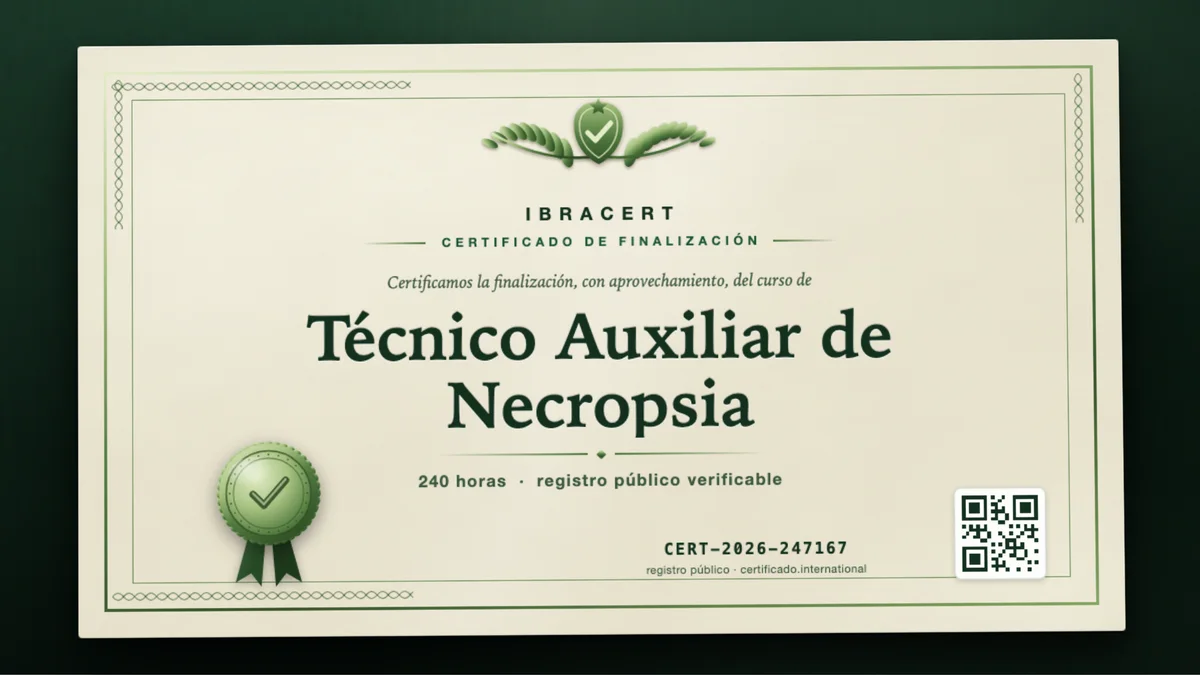 Portada del curso Técnico Auxiliar de Necropsia