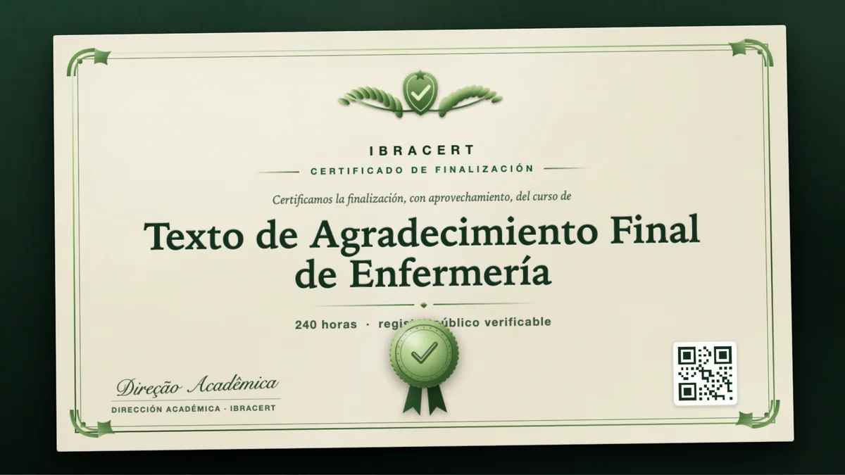 Portada del curso Texto de Agradecimiento Final de Enfermería