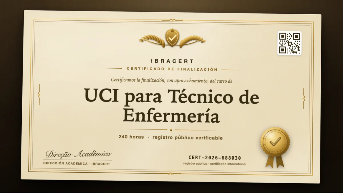 Portada del curso UCI para Técnico de Enfermería
