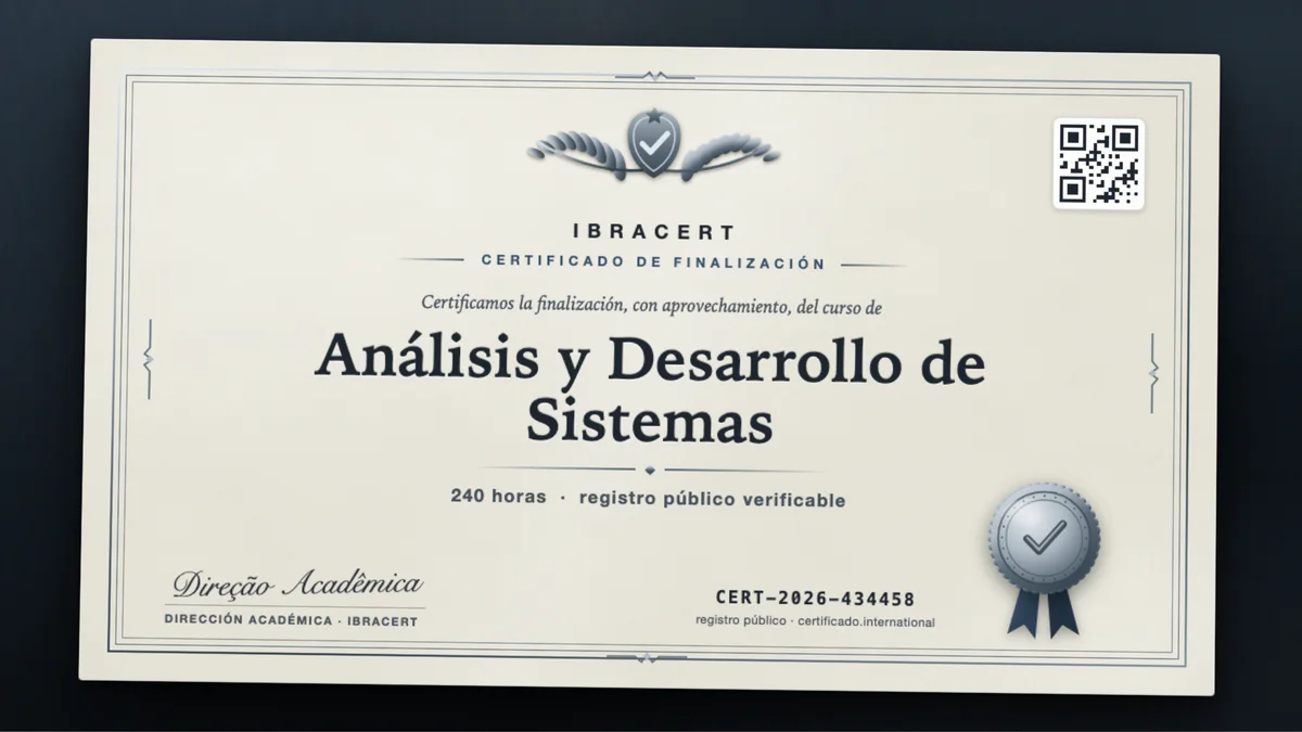 Portada del curso Análisis y Desarrollo de Sistemas