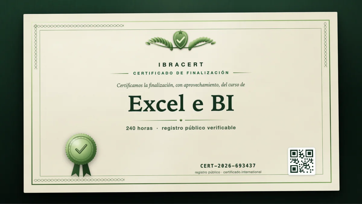 Portada del curso Excel e BI
