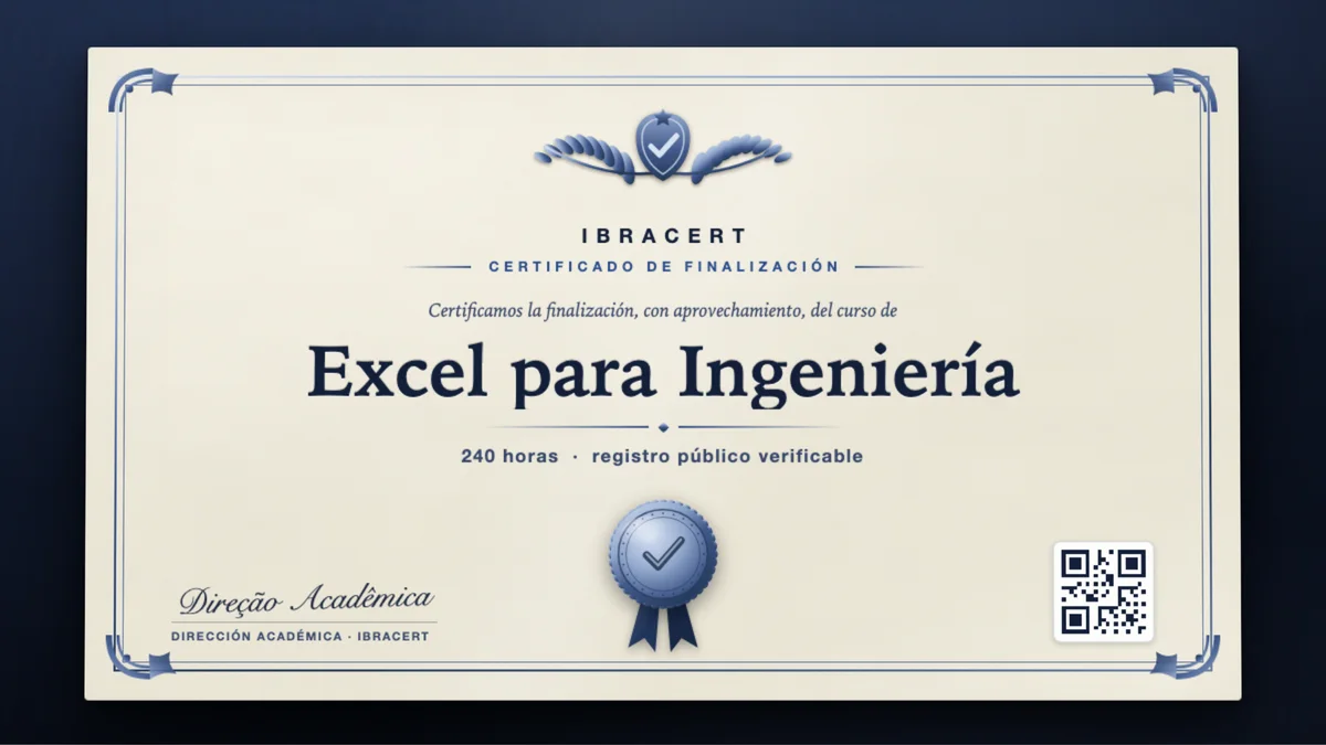 Portada del curso Excel para Ingeniería