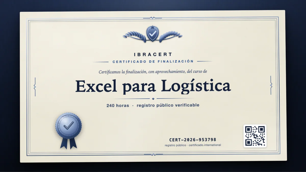 Portada del curso Excel para Logística
