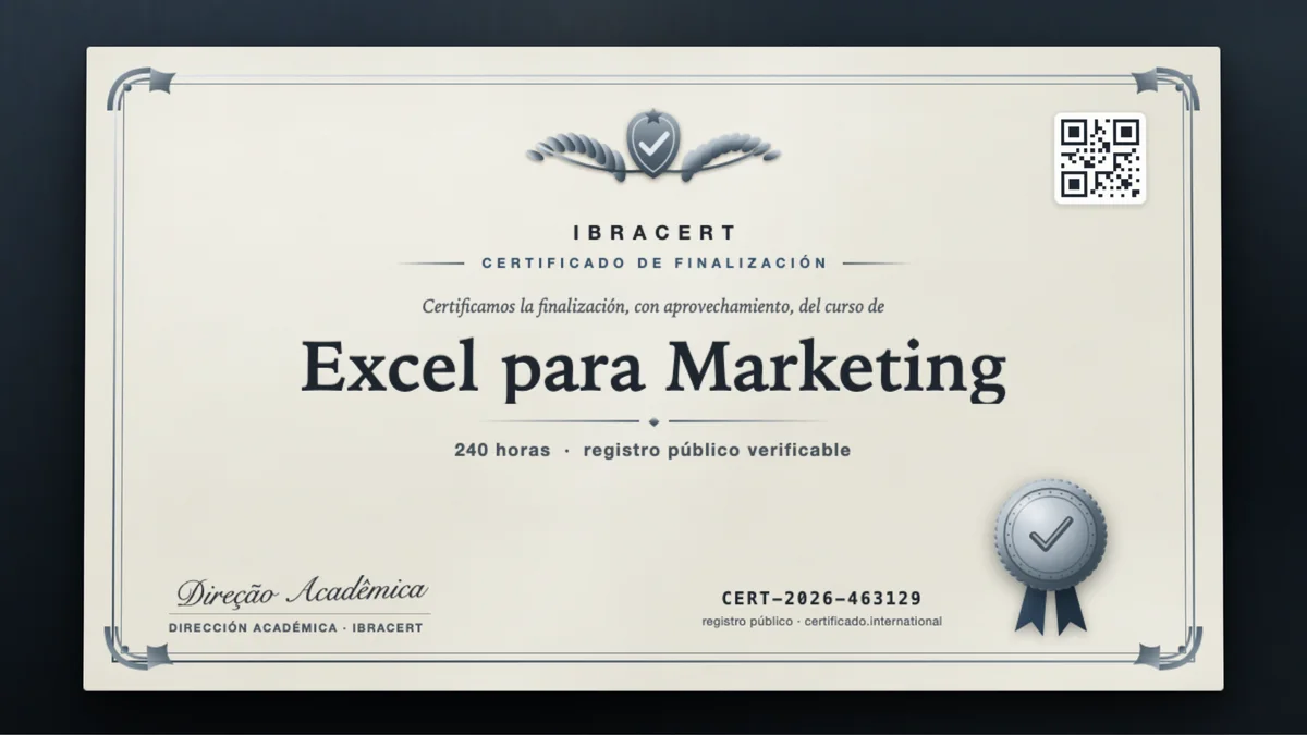 Portada del curso Excel para Marketing