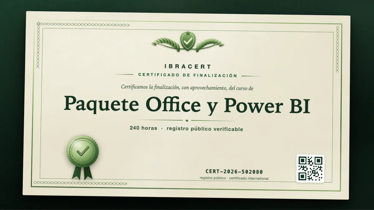 Portada del curso Paquete Office y Power BI