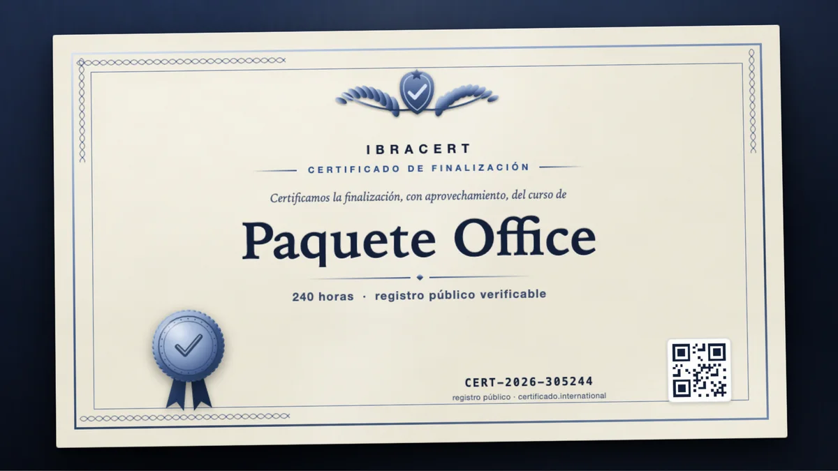Portada del curso Paquete Office