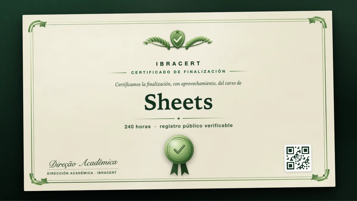 Portada del curso Sheets