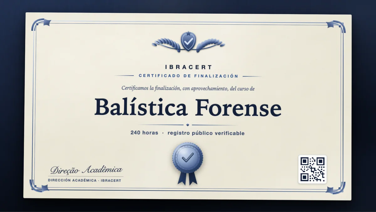 Portada del curso Balística Forense