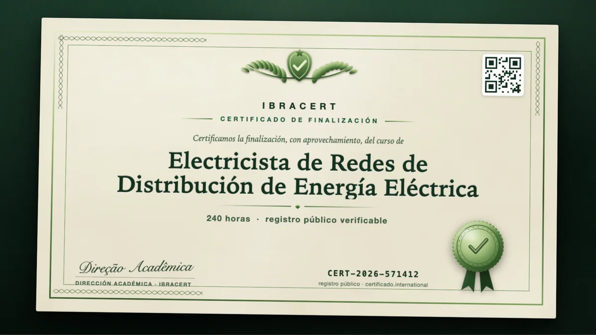 Portada del curso Electricista de Redes de Distribución de Energía Eléctrica