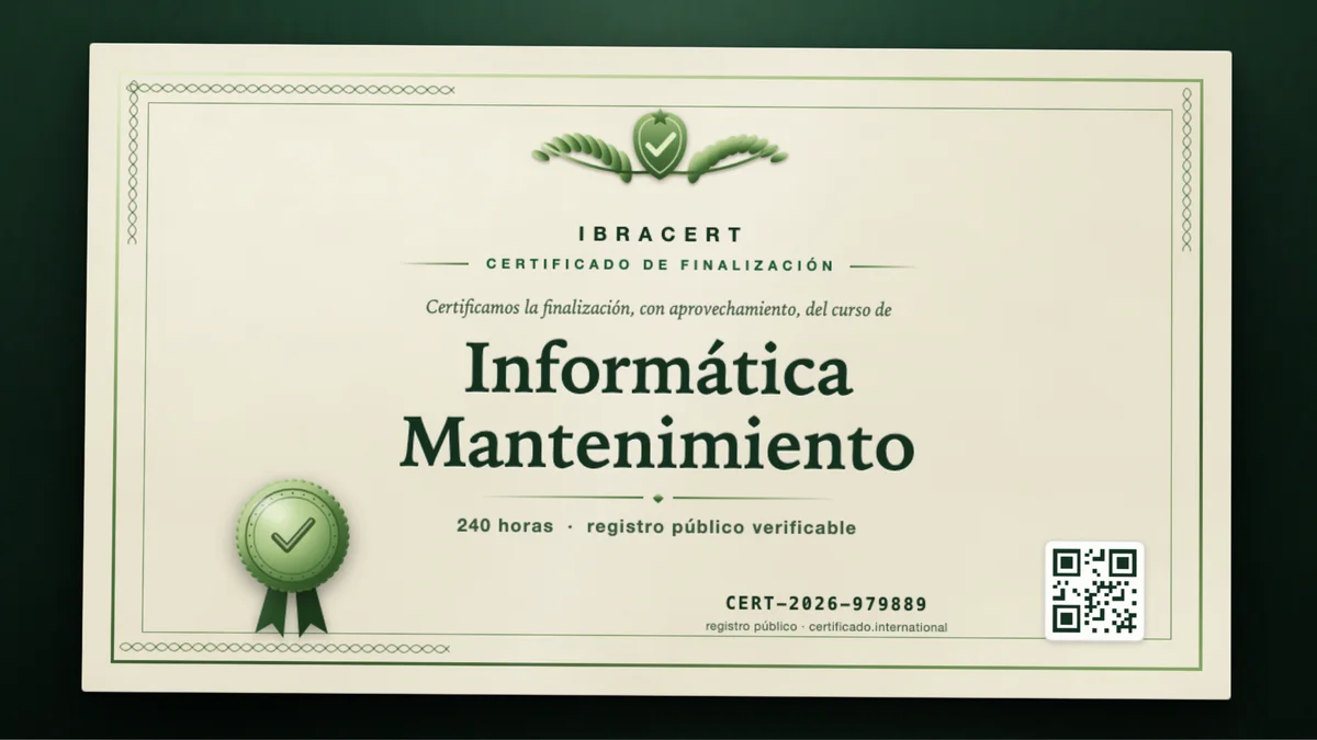 Portada del curso Informática Mantenimiento
