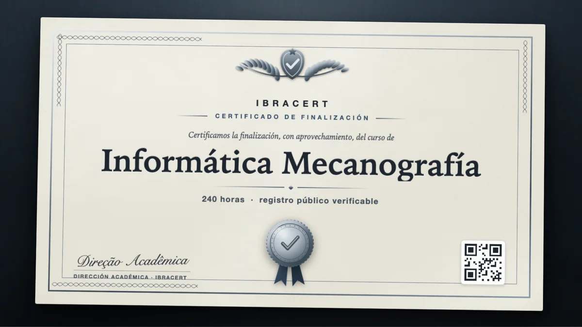 Portada del curso Informática Mecanografía