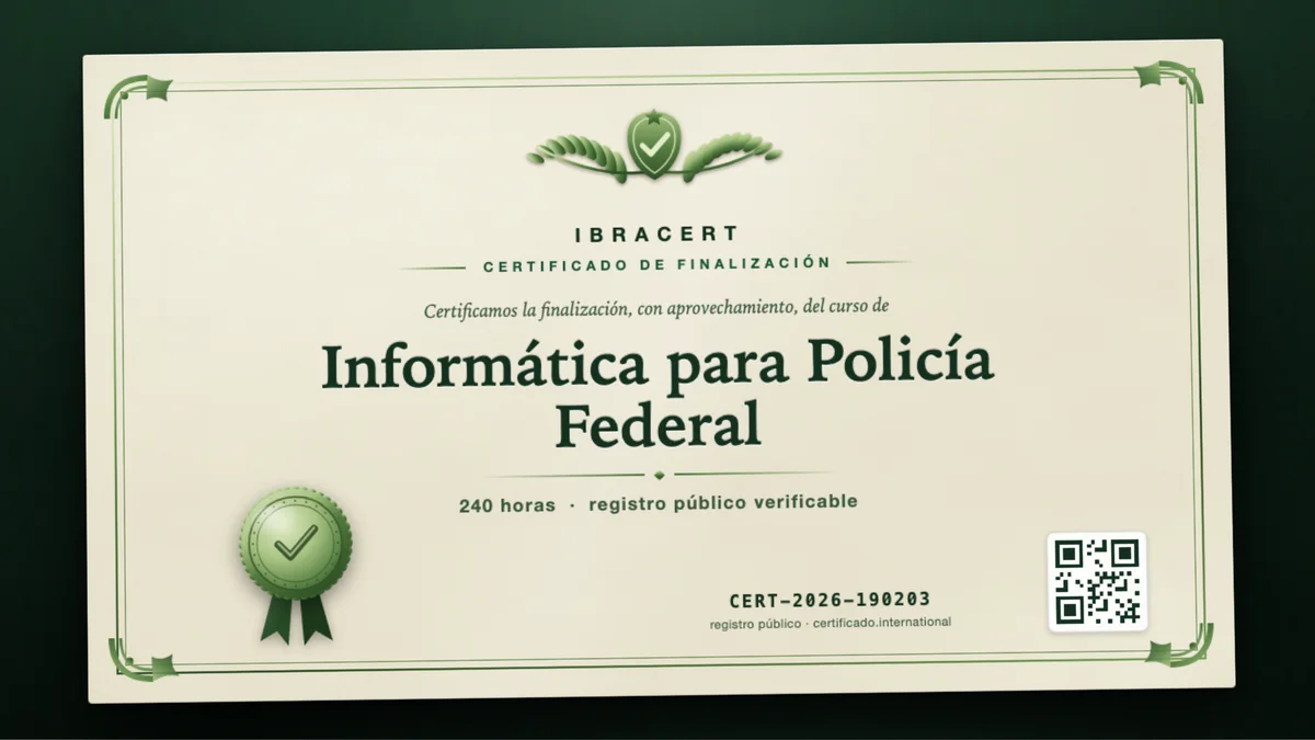 Portada del curso Informática para Policía Federal