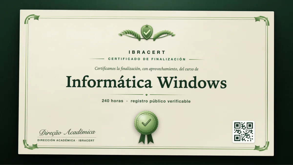 Portada del curso Informática Windows