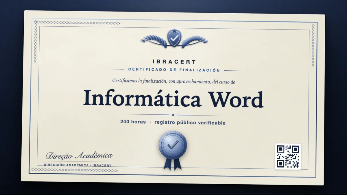 Portada del curso Informática Word
