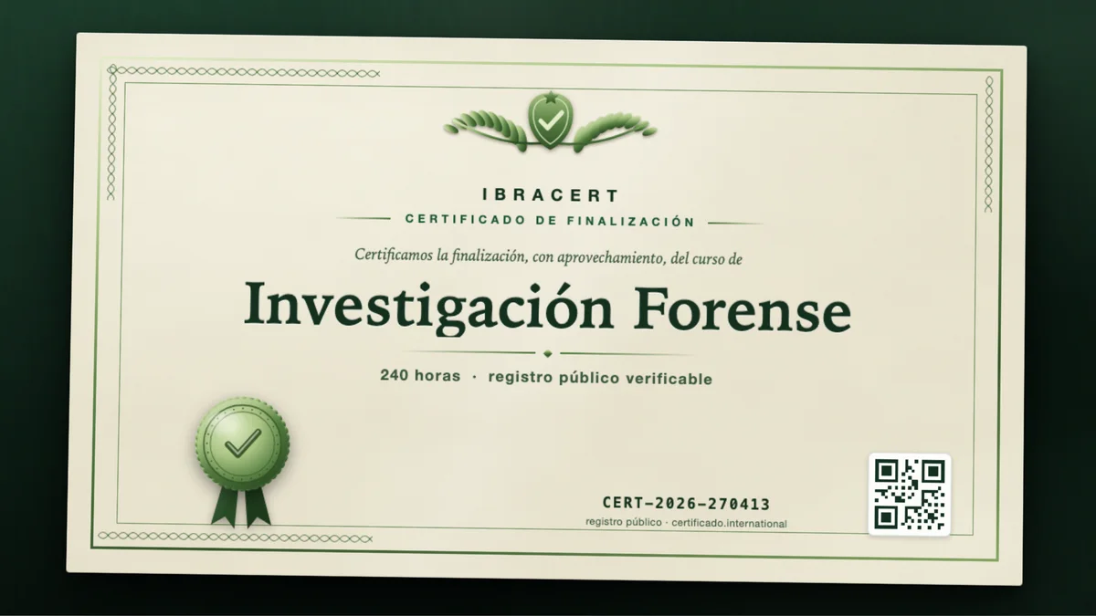 Portada del curso Investigación Forense