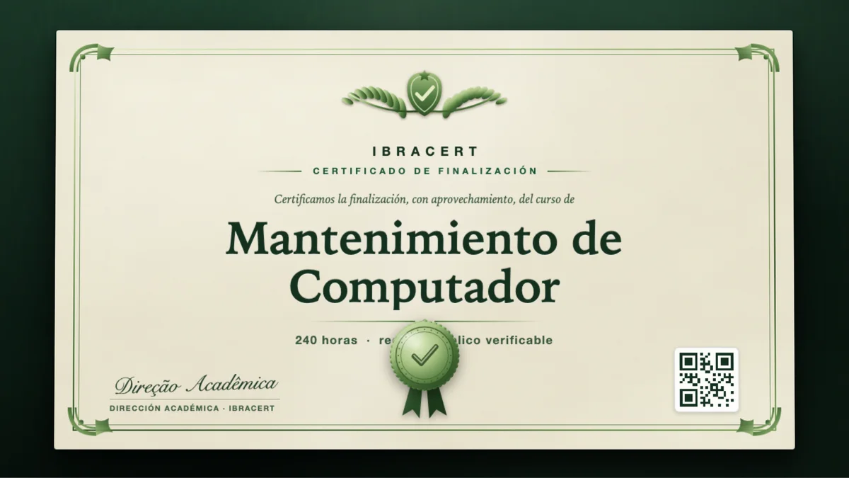 Portada del curso Mantenimiento de Computador