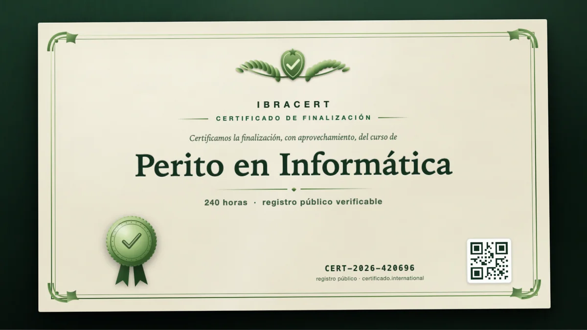 Portada del curso Perito en Informática