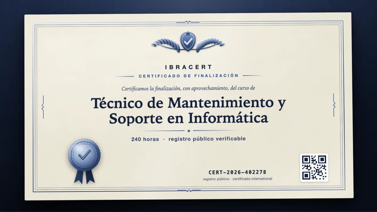 Portada del curso Técnico de Mantenimiento y Soporte en Informática