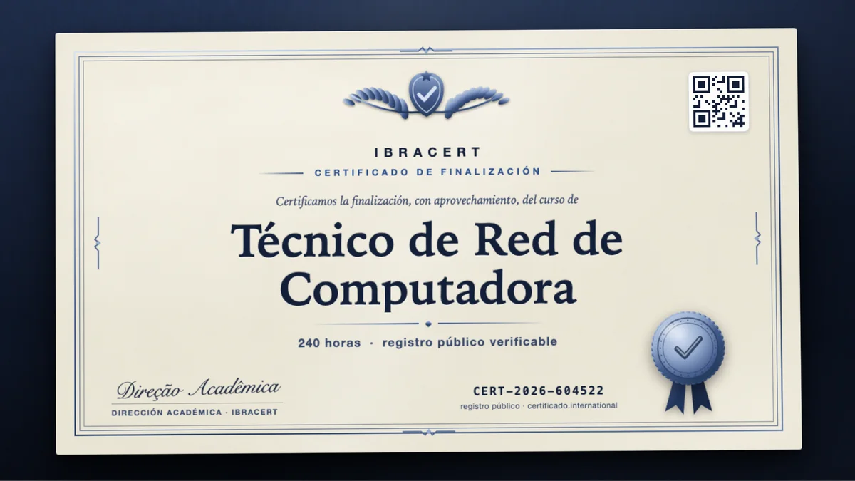Portada del curso Técnico de Red de Computadora