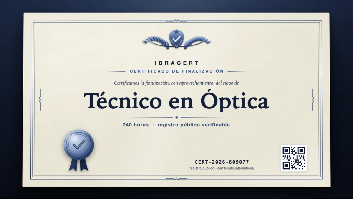 Portada del curso Técnico en Óptica