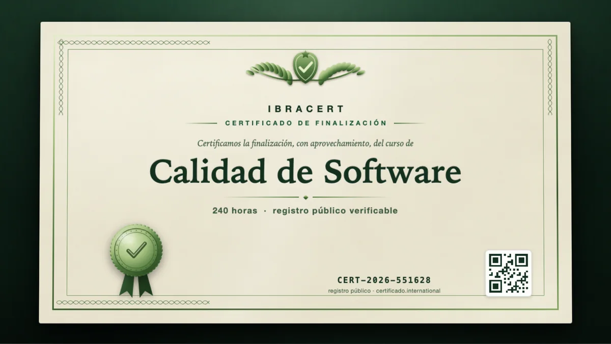 Portada del curso Calidad de Software