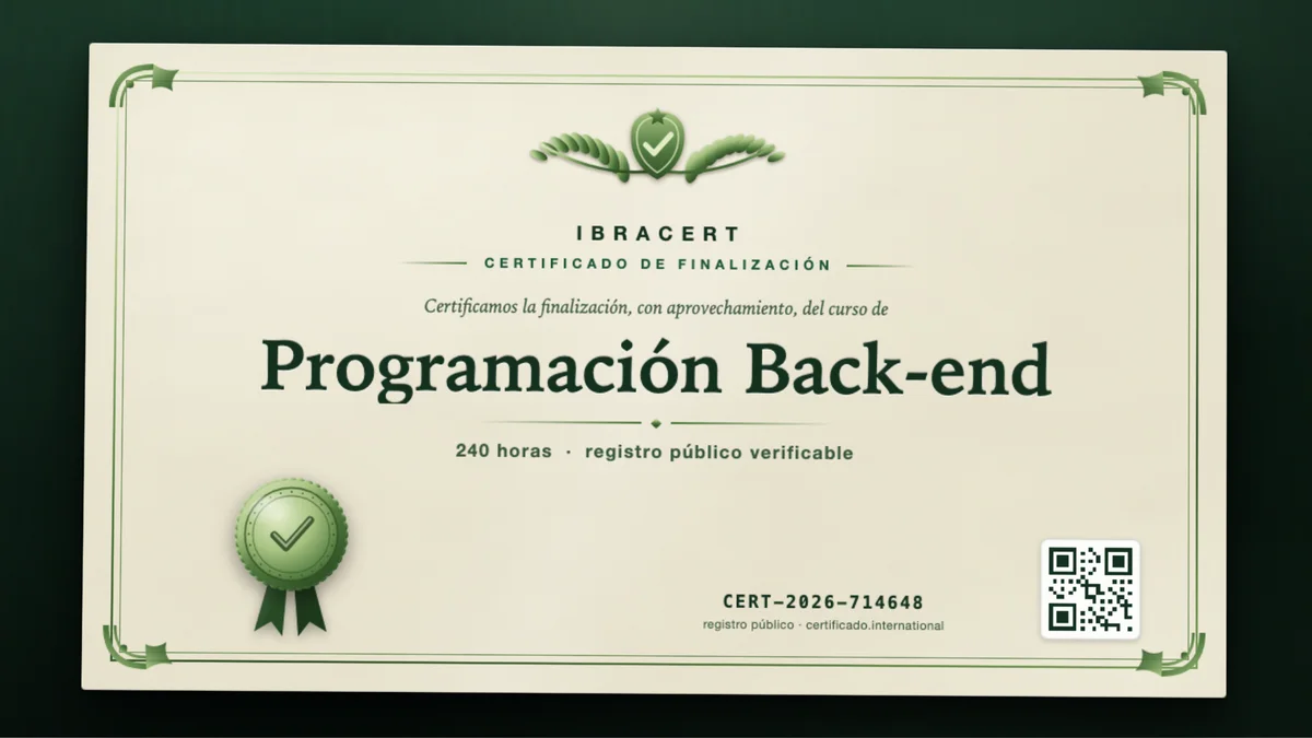 Portada del curso Programación Back-end