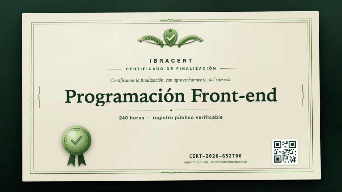 Portada del curso Programación Front-end