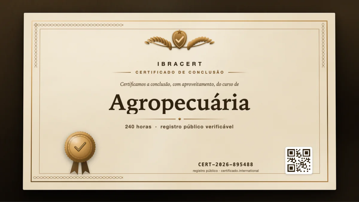Capa do curso Agropecuária
