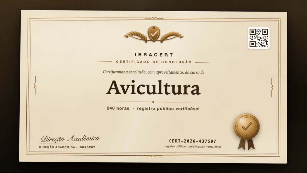 Capa do curso Avicultura