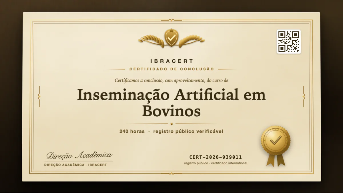 Capa do curso Inseminação Artificial em Bovinos