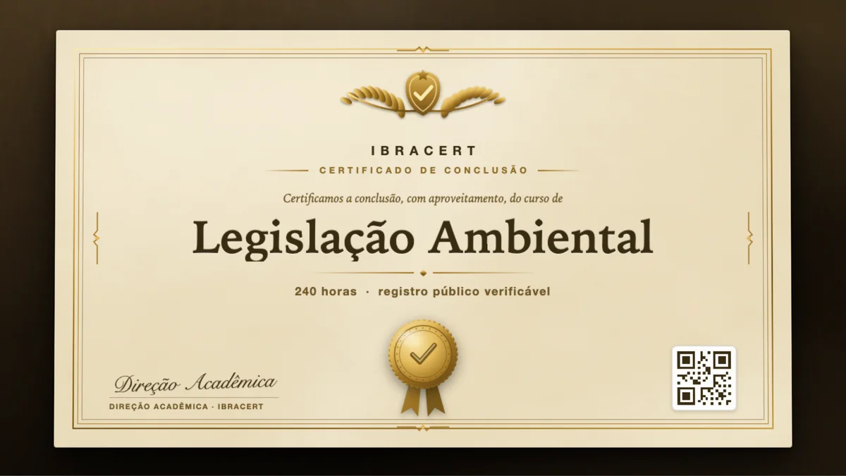 Capa do curso Legislação Ambiental